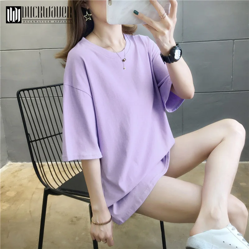 Duckwaver минималистская однотонная женская футболка 13 цветов M 2XL Повседневная с