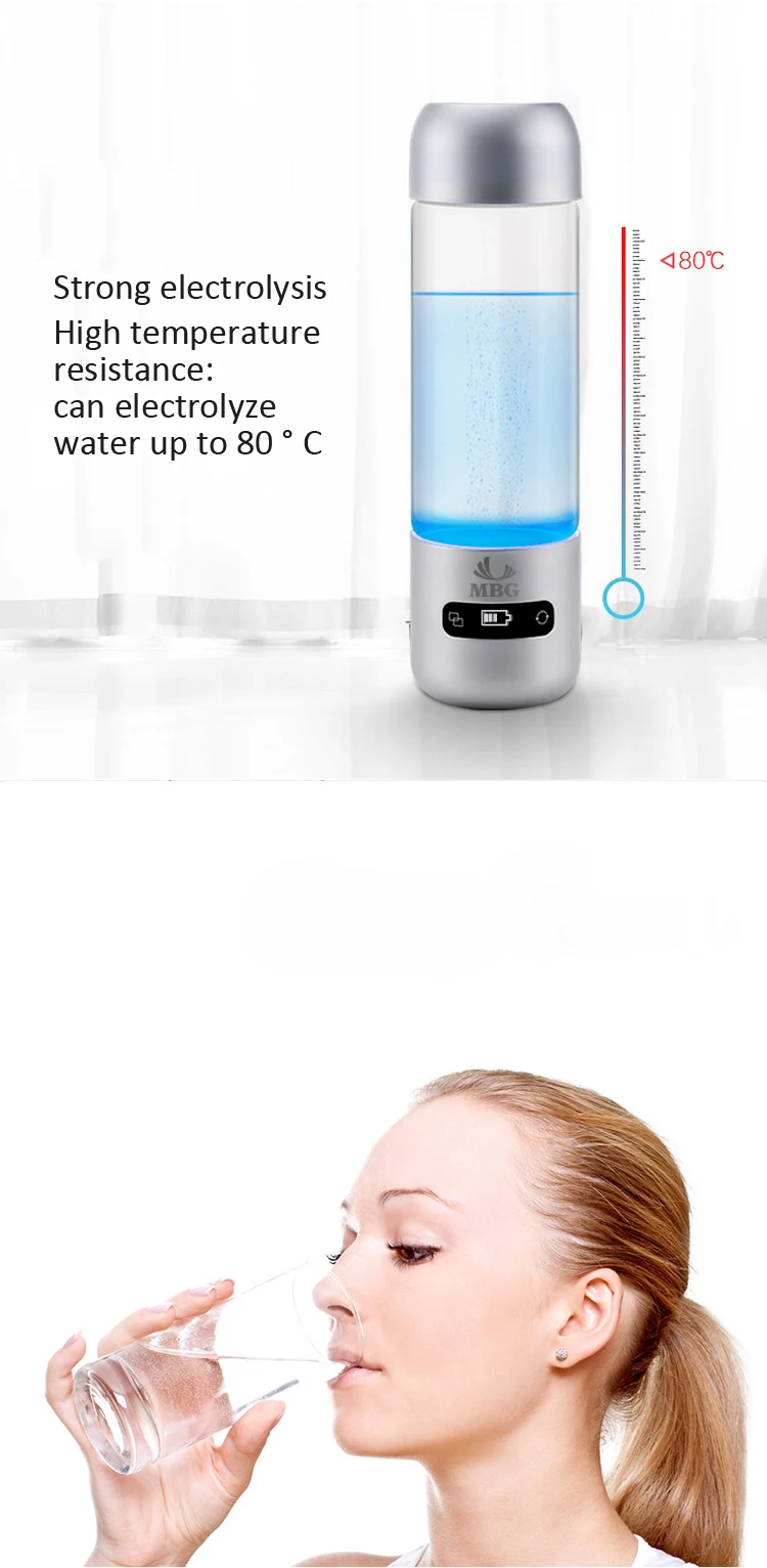 500 мл SPE/PEM Smart Led портативный генератор водорода фильтр ионизатор для воды Чистый H2 богатый водород щелочной бутылки