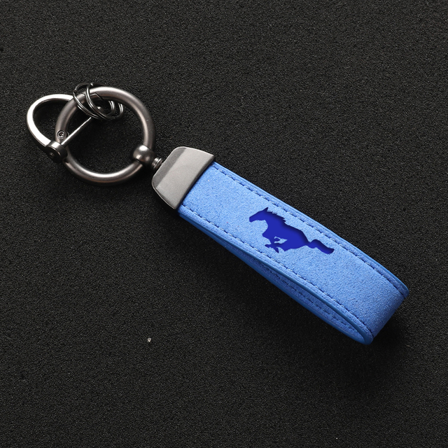 High Quality Suede leather Car keychain Horseshoe Buckle For Ford mustang GT 2020 2019 2018 2017 2016 2005-2009 SHELBY Car