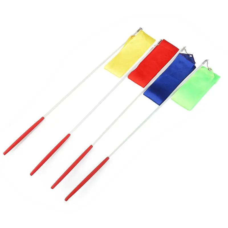 Ленты для гимнастики ритмики с пластиковыми ручками(случайный цвет