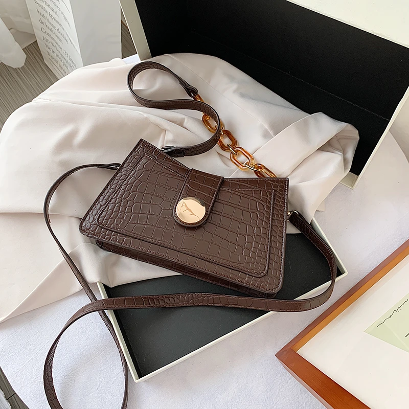 Модный дизайн маленькая цепочка высокого качества однотонные сумки через плечо