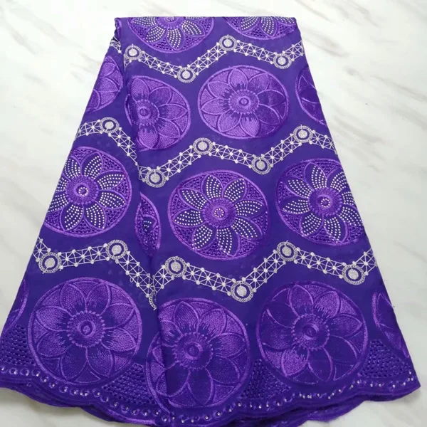 dark purple Последние королевские синие тяжелые Африканские Восковые кружевные ткани с бисером Высокое качество вышитые нигерийские гипюровые кружевные ткани для невесты - Цвет: dark purple