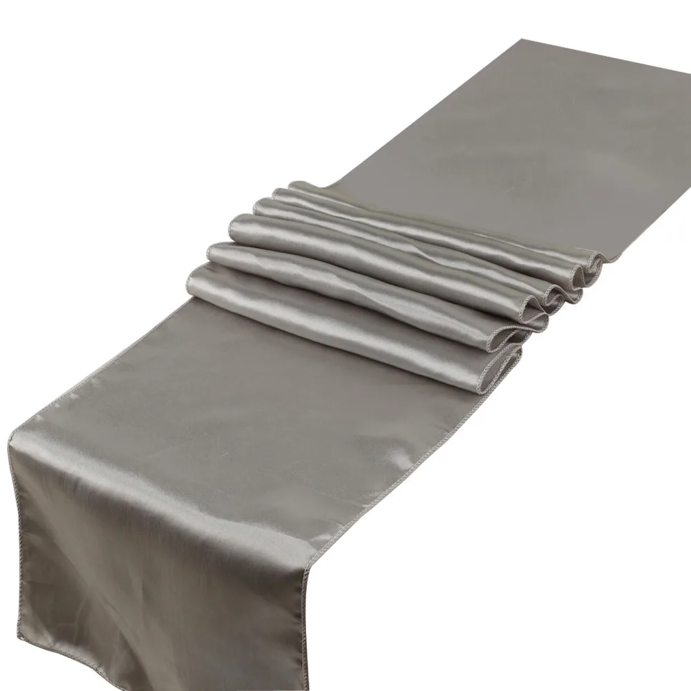 

12" x 108" High quality 1PCS 30*275cm Colors Satin Table Runners Wedding Party Decorations