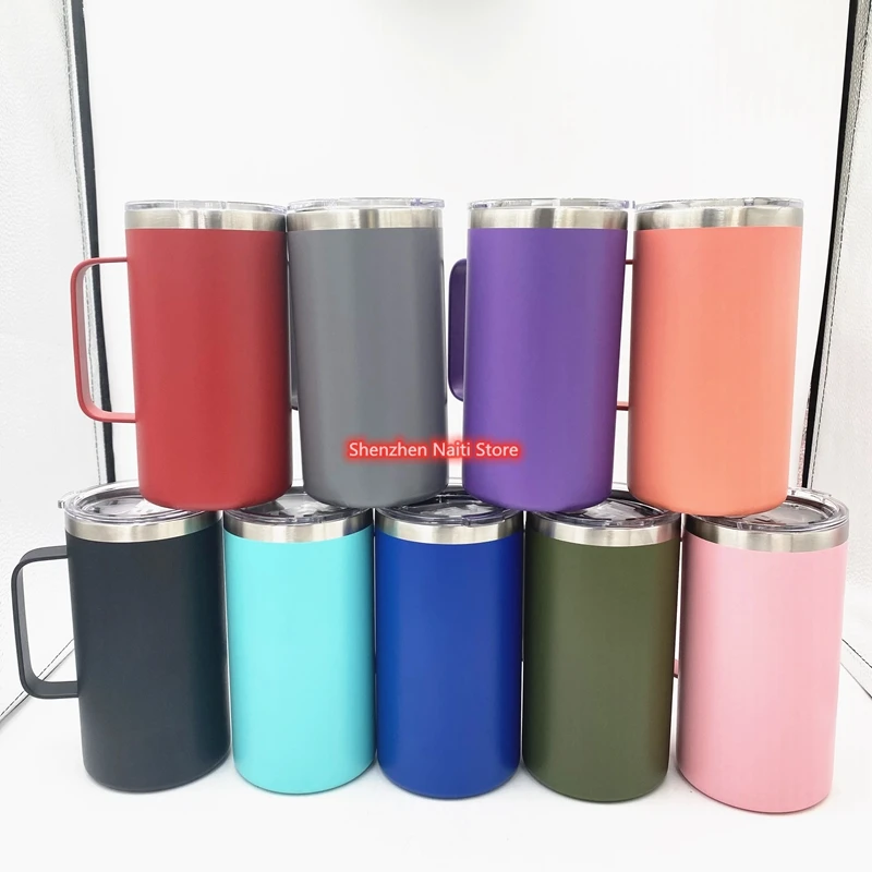 Coffee Mug with Handle 24oz Insulated Stainless Steel Travel Double Wall Vacuum Reusable Cup Lid | Дом и сад