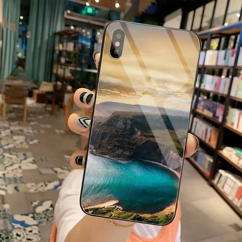 Núi Đẹp Biển Đảo Tự Làm Ốp Lưng Điện Thoại Vỏ Kính Cường Lực Cho iPhone 11 Pro XR XS MAX 8X7 6S 6 Plus SE 2020 Ốp Lưng cute phone cases