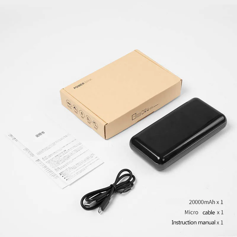 Внешний аккумулятор для iPhone 7, 8, XS, MAX, samsung, Xiaomi, huawei, 20000 мАч, портативный внешний аккумулятор
