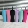 Hot Sale 16oz Acrylic Slim Skinny Tumbler Colorful Matte Water Bottle With Lid Straw Double Wall For New Year Party Gifts ► Photo 2/6