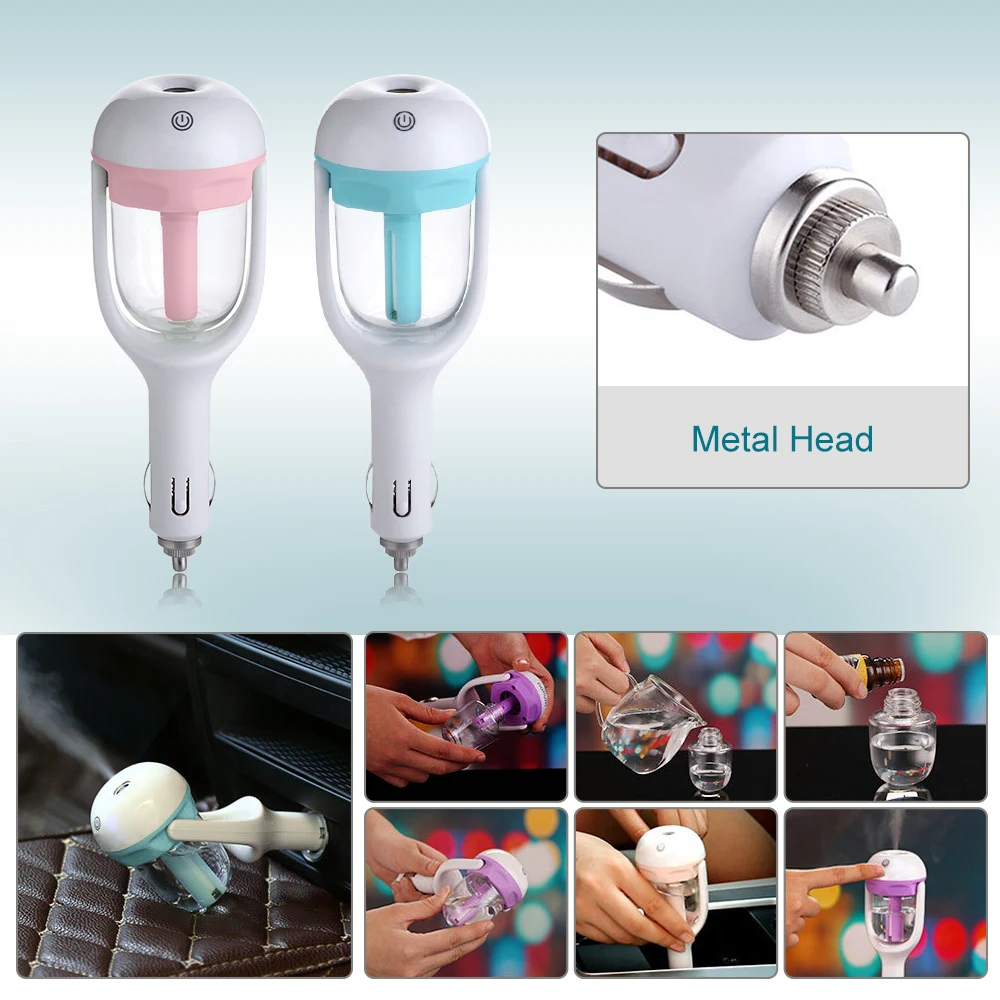 USB Mini Car Humidifier Air Purifier Freshener 50ML Essential Oil Diffuser Aromatherapy DC 12V Portable Auto Mist Maker Fogger