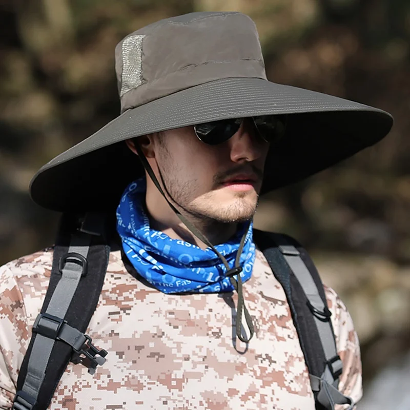Открытый ведро шляпа легкая быстросохнущая дышащая SunshadeClimbing Рыбак кепки с подбородком струны