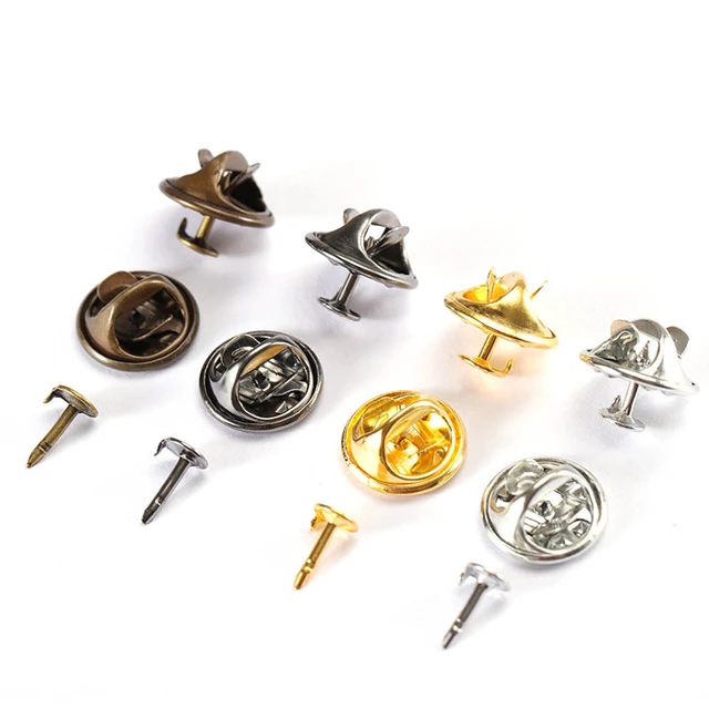 Gold Tie Tack Lapel Scatter Pin Backs with 10mm Glue On Pad | Brooch Pin  Blanks | Clutch Pin Back Findings | Badge Pin Backs (10 Sets)