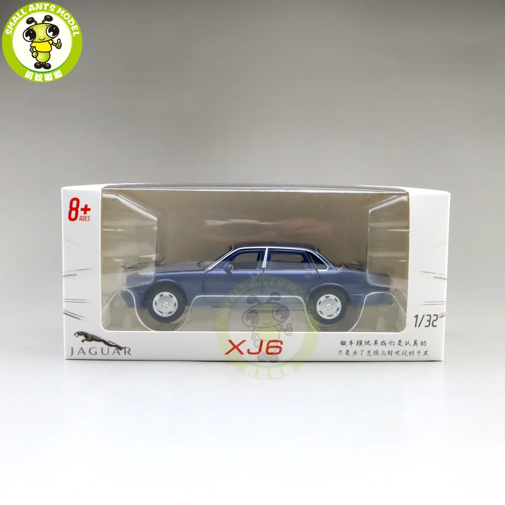 1/32 Ja guar XJ6 XJ-6 JACKIEKIM литая под давлением модель автомобиля игрушка джип для детей Подарки для мальчиков девочек звуковое освещение - Цвет: Blue(with box)