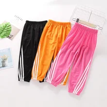 Детские противомоскитные штаны летняя одежда для девочек ультратонкие Спортивные Повседневные весенне-летние штаны-фонарики для девочек