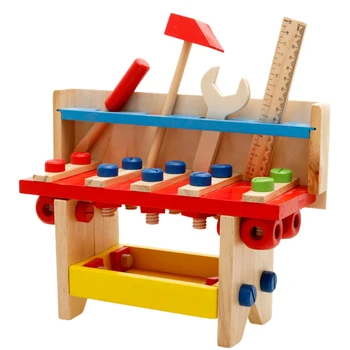 

Wrench Toy Children Kit Pretend Play Gift Screwdriver Educational Wooden Engineer Kid Work Tool Set Scale