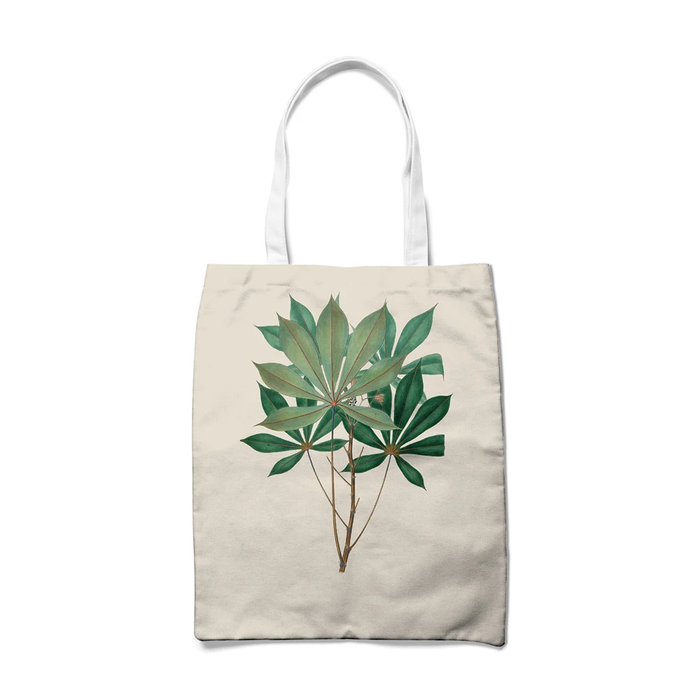 Складная хозяйственная сумка из нетканого материала с изображением зеленых