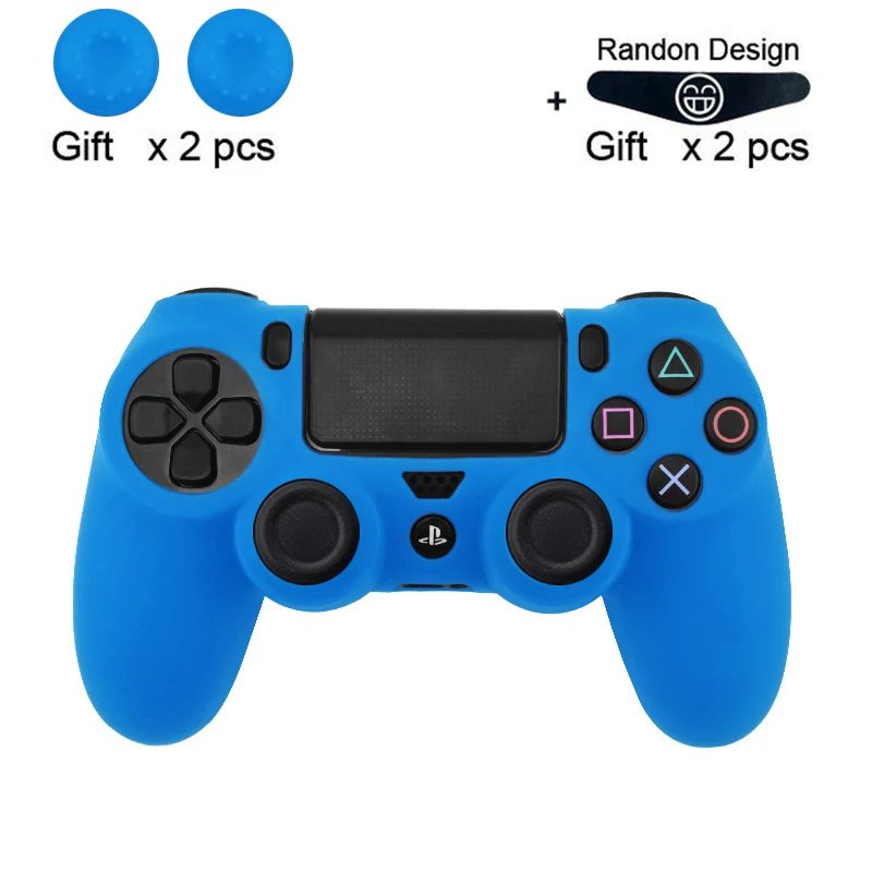 Blue Защитный чехол-лягушка для SONY Playstation 4 PS4 с контроллером, мягкий силиконовый гелевый резиновый чехол для PS4 Pro Slim Gamepad - Цвет: Blue