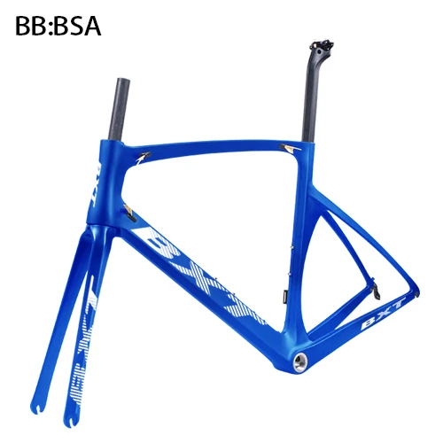 Новая карбоновая рама для шоссейного велосипеда BSA, карбоновая рама для шоссейного велосипеда 1-1/" 1-1/2" V, тормозные гоночные рамы - Цвет: bxt full blue