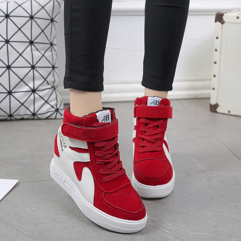 High Top Canvas Shoes Women Classic Platform Sneakers Women Lace Up Women Casual Shoes Black Zapatos De Mujer Red Sneakers Women S Vulcanize Shoes Aliexpress