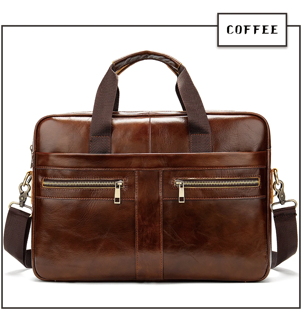 Bag men's Genuine Leather briefcase Male man laptop bag natural Leather for men Messenger bags men's briefcases
