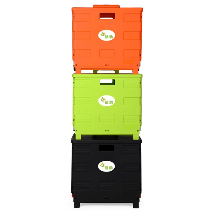Portable Folding Trolley Box Storage Box Shopping Trolley Portable Grocery Trolley Trolley Student Gift Box 2 Orders