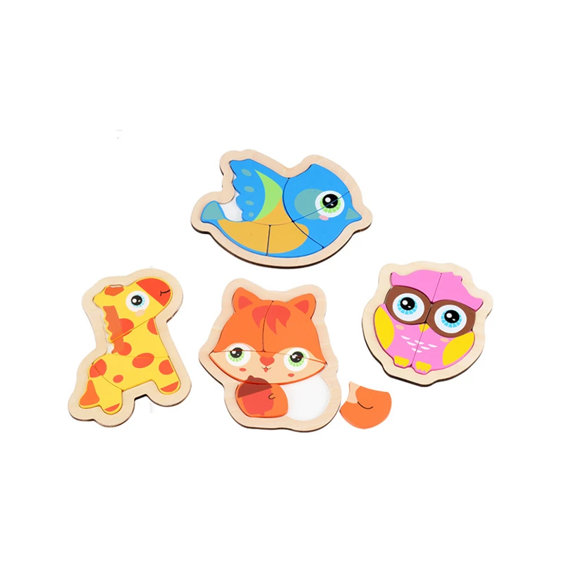 New Baby Learning Toys Montessori Wooden Puzzle Hand Grab Board Early Educational Toy Cartoon Vehicle Transport Puzzle Toys