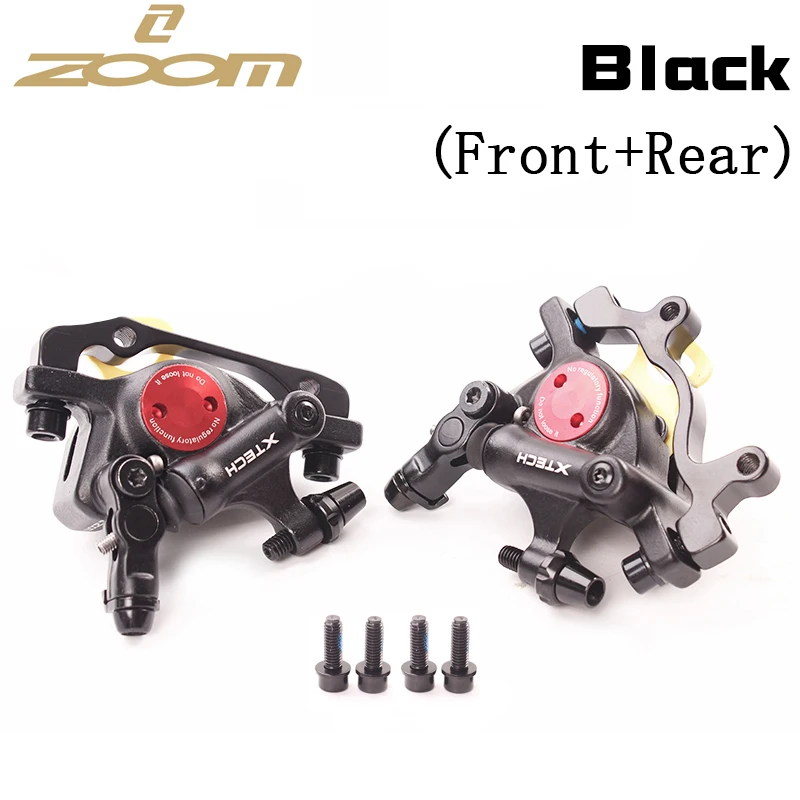 ZOOM HB-100, масляный дисковый тормоз для шоссейного велосипеда, MTB, велосипедный тормоз, линия для горного велосипеда, тянущий Гидравлический дисковый тормоз, комплекты передних и задних тормозов - Цвет: Black Without Rotors