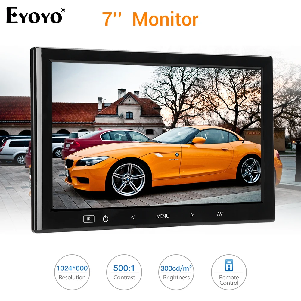 Eyoyo EM07L 7 дюймов ЖК дисплей Экран компьютер ТВ монитор 1024X600 HDMI VGA AV Specker для