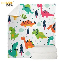 HUGSIDEA Lovely Cartoon Dinosaur Throw Blanket Kid/Child Flannel Fleece Couch Blanket Soft Keep Warm Bedding Cover Cozy Blankets