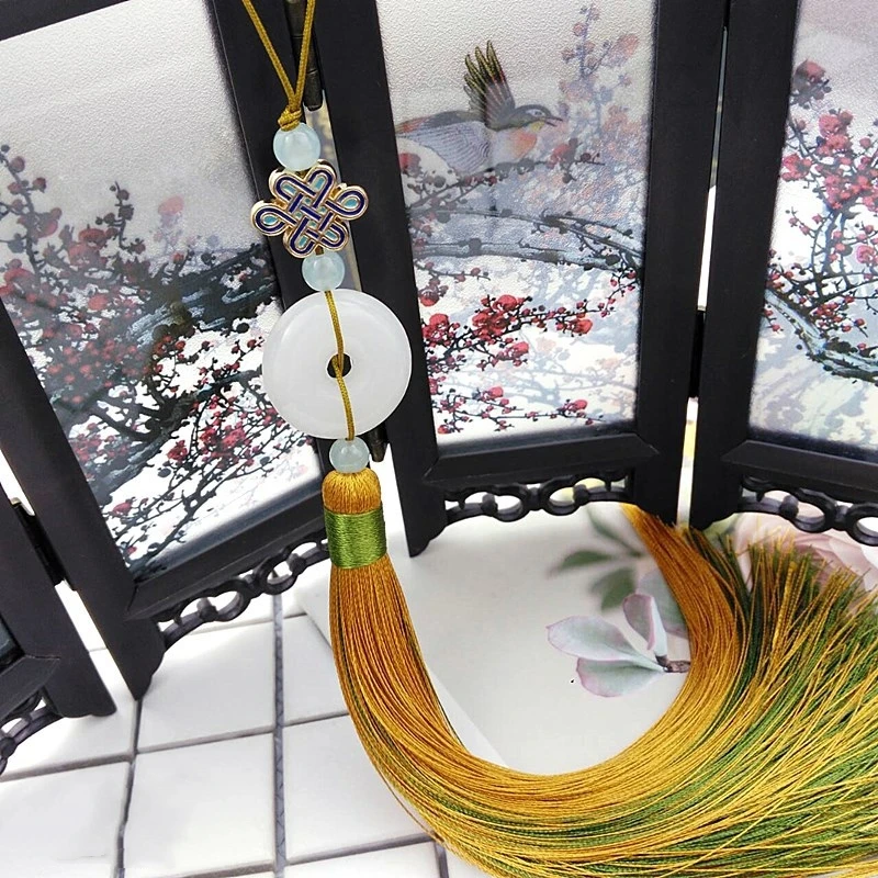 2 шт. мини китайский узел Peace Jade кисточки DIY ювелирные аксессуары домашний текстильный занавес швейная одежда макраме украшения кулон