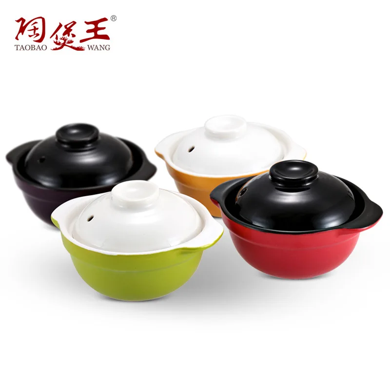 Casserole Pot Bird's nest small stewing cup ceramic casserole baby Mini casserole traditional pot with handle caliber 11.8cm height 5.5c