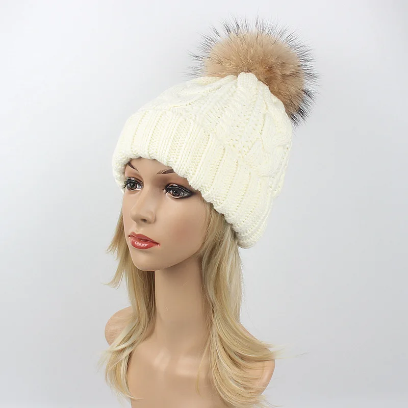 Женская зимняя шапка вязаная шар-помпон однотонная шапка Skullies Beanie шапка для мужчин девочек кепки в стиле хип-хоп