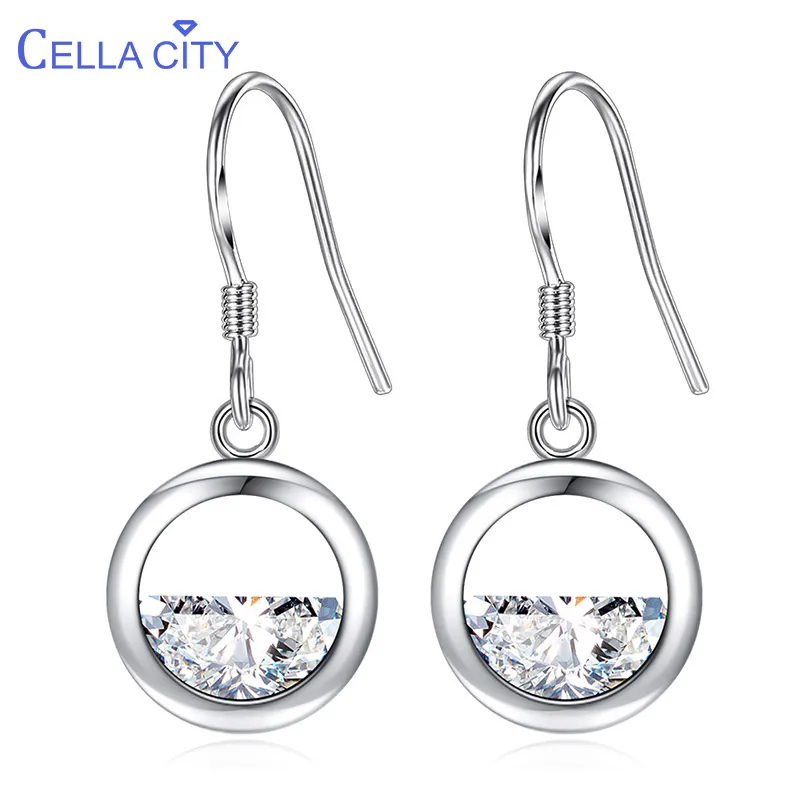 

Cellacity 925 Sterling Silver Drop Earrings For Women With AAA Zircon Gemstones Silver Fine Jewerly Female Party Wholesale Gift