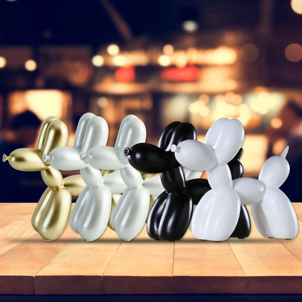 

Nordic Small Balloon Dog Animal Sculpture Dog Statue Resine Moderne Crafts Gift For Girlfriend Valentine's Day Home Decoration