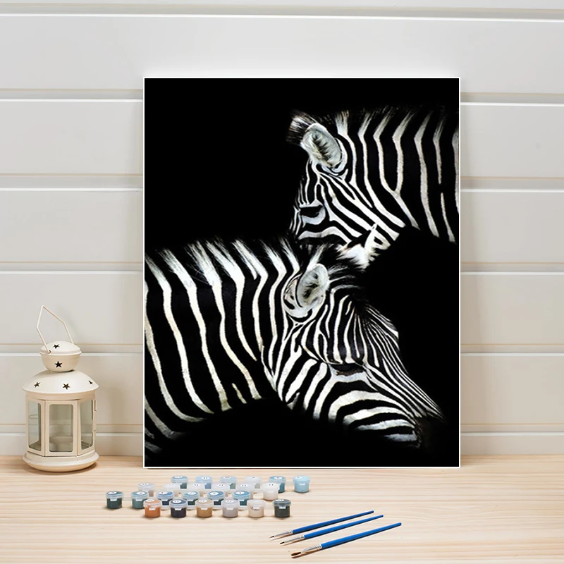 

Paint Oil Painting By Number Package On Canvas Cartoon Animals Acrylic Coloring Digital Art Wall Pictures For Living Room Adults