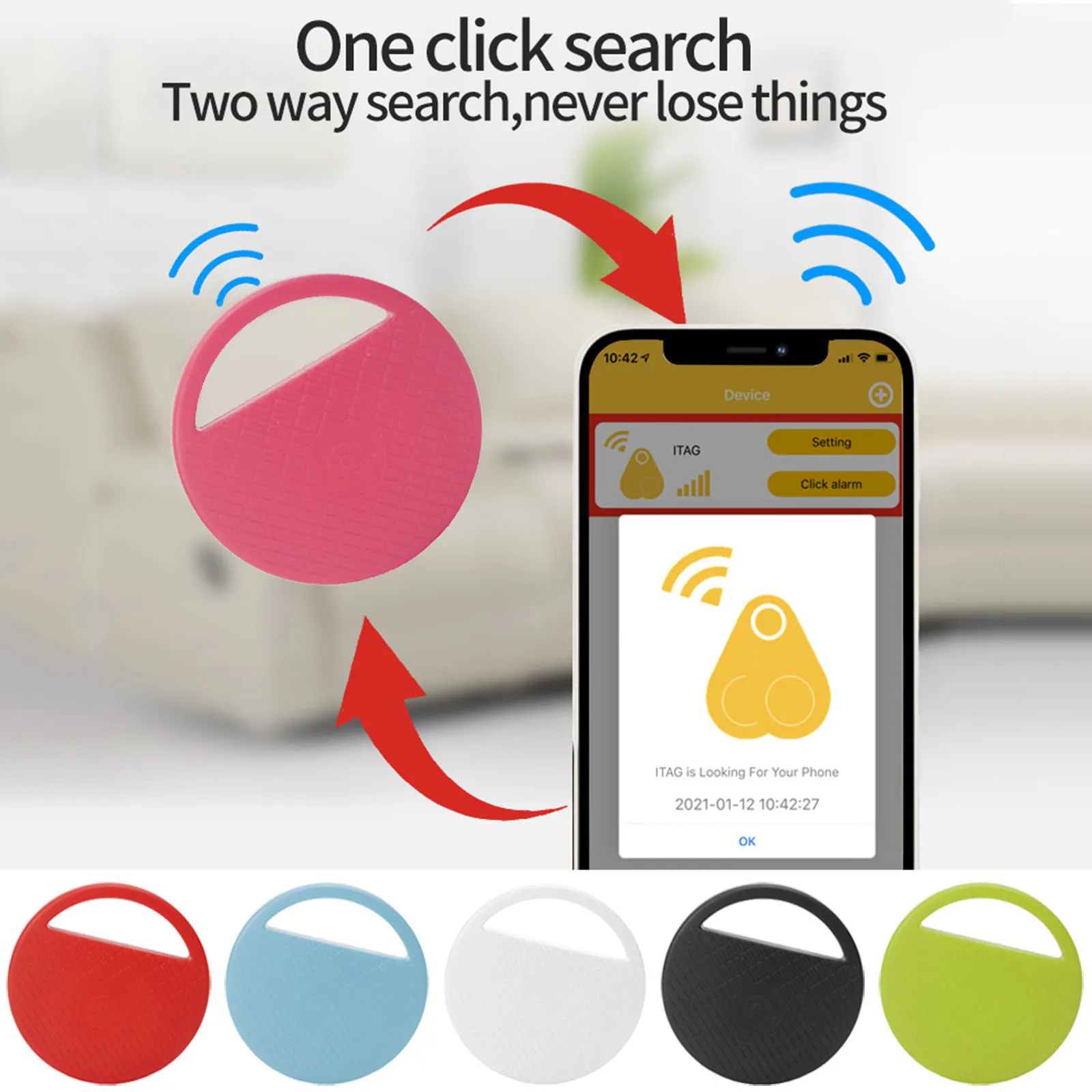 Rastreador GPS inteligente para mascotas Mini localizador Bluetooth resistente al agua Anti-pérdida para perro mascota gato niños llave de la carpeta del coche collar de accesorios