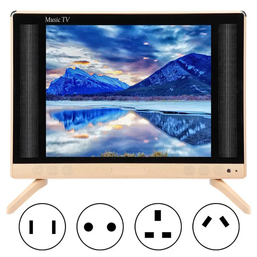 Led tv 22 inç yüksek çözünürlüklü LCD tv taşınabilir Mini televizyon bas ses kalitesi ile 110-240V abd/ AU/ab/İngiltere tak