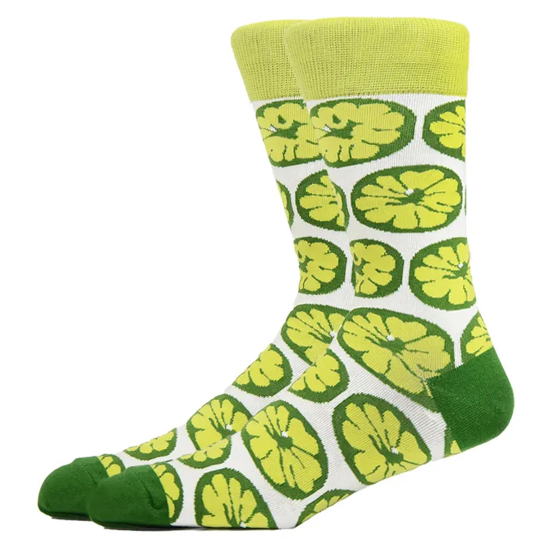 Fashion Man Socks Geometric Color Combed Cotton Autumn Winter Warm Breathble Couple Long Socks For Men Women Happy Wedding Gifts