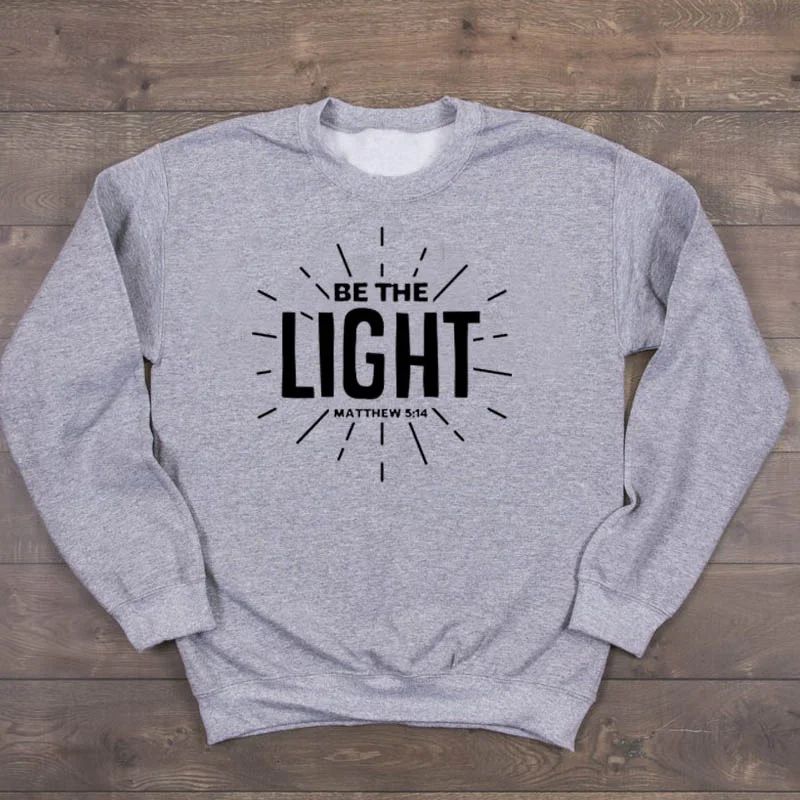 Be The Light с буквенным принтом женская одежда Толстовка Harajuku корейский уличная одежда для девочек пуловер эстетический наряд Прямая