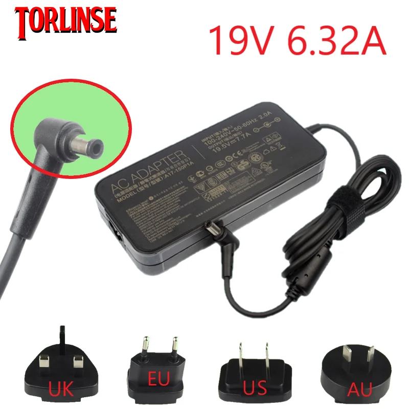 Адаптер для ноутбука Asus 19V 6.32A 120W 5,5*2,5mm PA-1121-28 Зарядное устройство переменного тока для ноутбука Asus N750 N500 G50 N53S N55