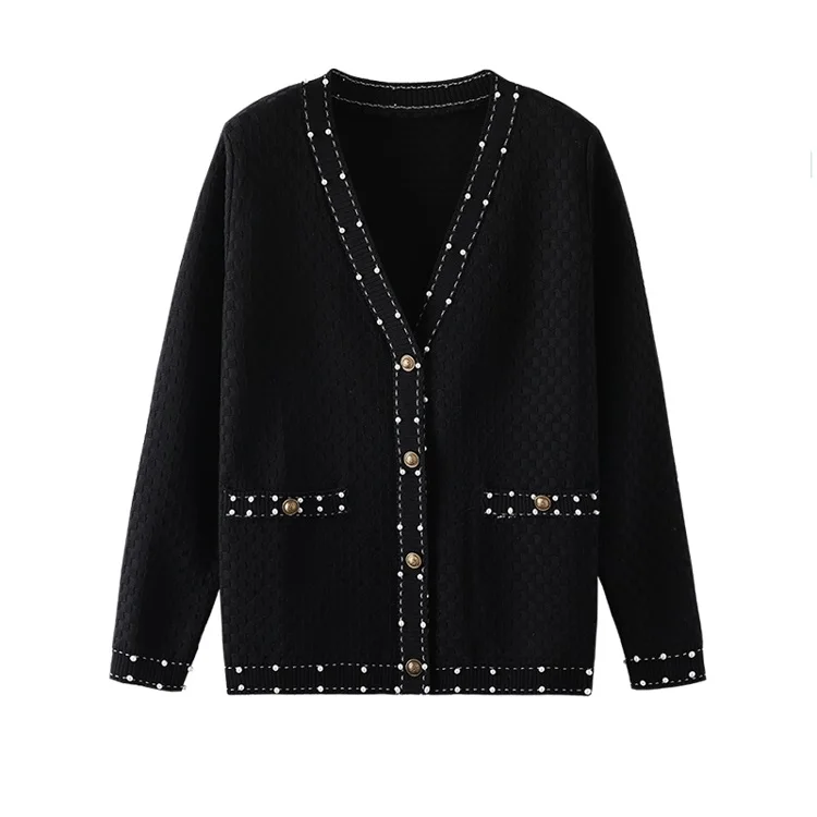 2019 Luxury Beading Women Knitted Sweaters Cardigans Runway Single Breasted Long Sleeve Female Sweater Jumper Winter Clothes |