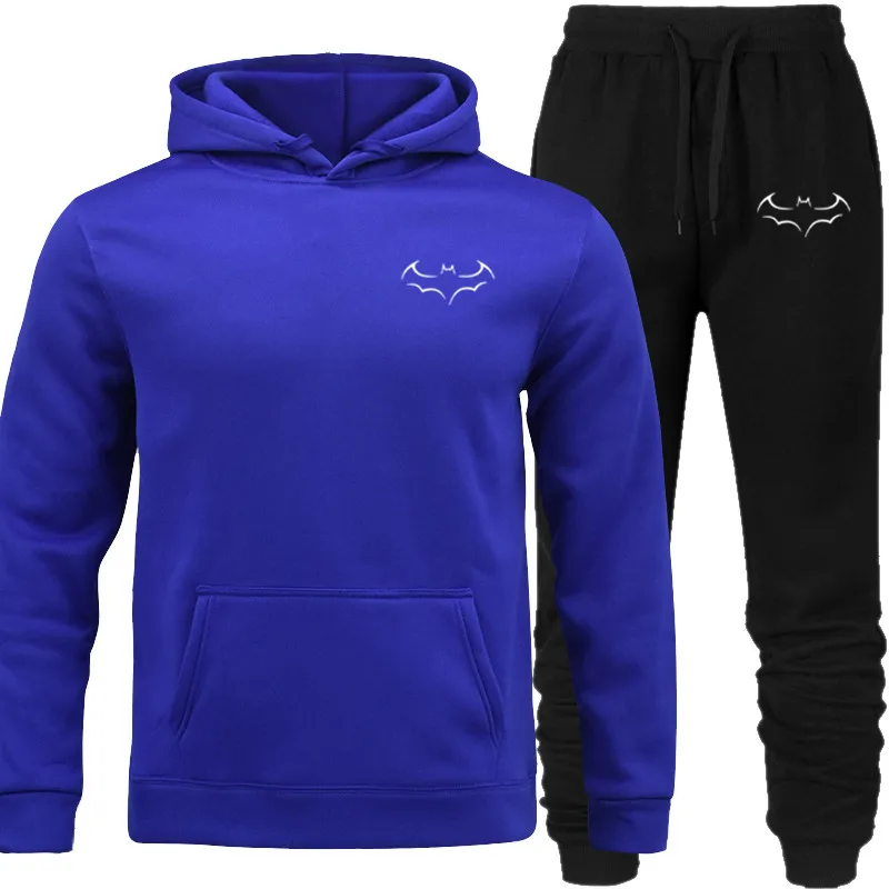 

pullover tracksuit Men's Men Clothes 2019 FashionHoodies Set Suits Hit Color Mosaic Stars SweaterSweatsuit Men Track Suit Set