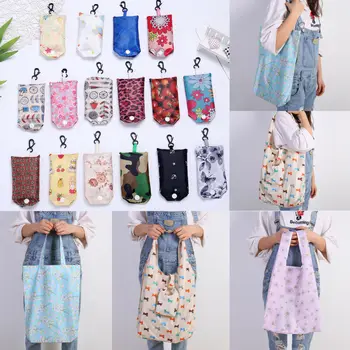

Fashion Waterproof Foldable Large Capacity Cartoon Print Shopping Bag Reusable Recycle Shoulder Bag