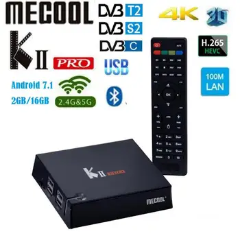 

MECOOL KII PRO Android 7.1 TV Box Amlogic S905D Quad-Core DVB-T2 DVB-S2 DVB-C 2G 16G Set Top Box 4K Bluetooth4.0 2.4/5G Wifi OTA