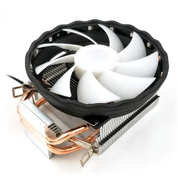 

Copper RGB Fan Cooling Durable Led CPU Cooler 2 Heatpipes Desktop Computer 12V Radiator Silent 3 Pin For LGA 1155/1151 AMD