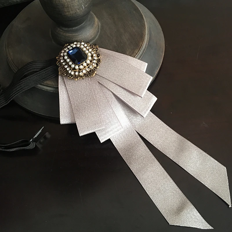 Ribbon Bow Tie Женский Мужской свитер рубашка бант из ленты галстук-платок Свадебный костюм для жениха Клубные вечерние галстук-бабочка из сплава со стразами и кристаллами - Цвет: Ribbon Bow Tie