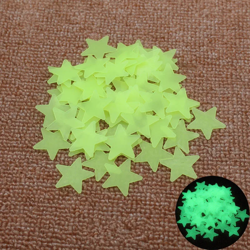 100 pcs3D звезды вечерние украшения светится в темноте светящиеся на стену наклейки для детской комнаты гостиная настенная наклейка для комнаты дома - Цвет: 03