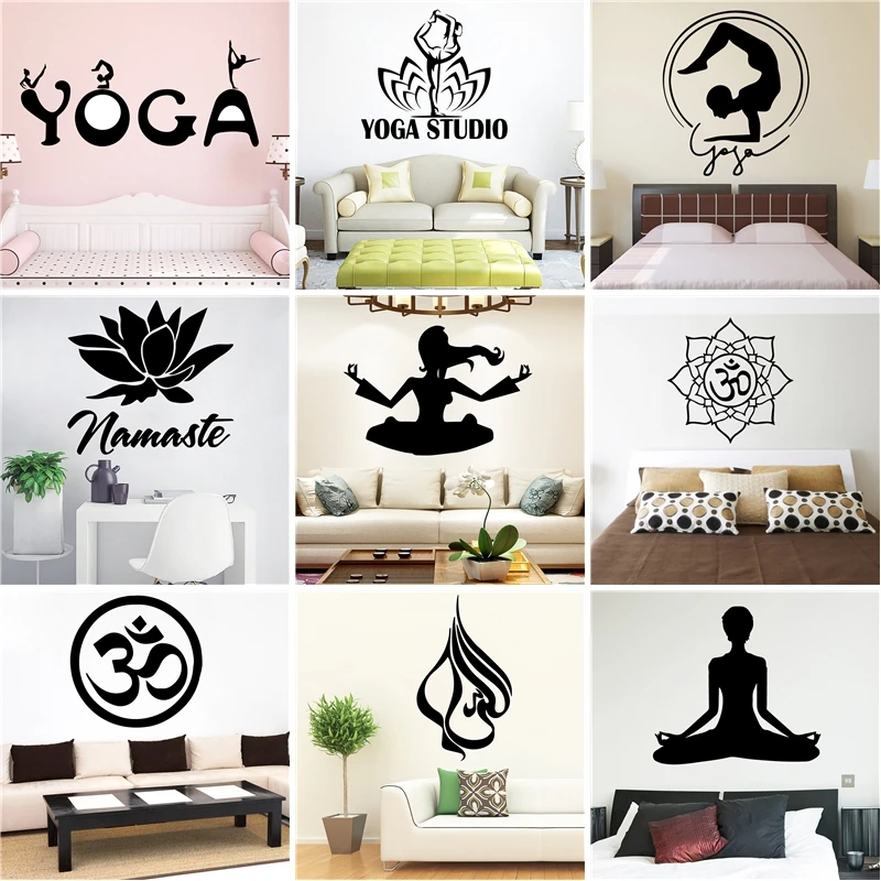 New Design Yoga Vinyl Wall Sticker Wallpaper For Yoga Studio ...