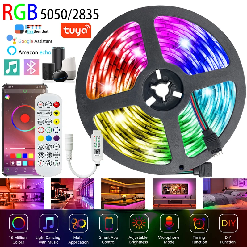 Светодиодная лента с поддержкой Bluetooth Wi-Fi RGB SMD 5050 | Лампы и освещение