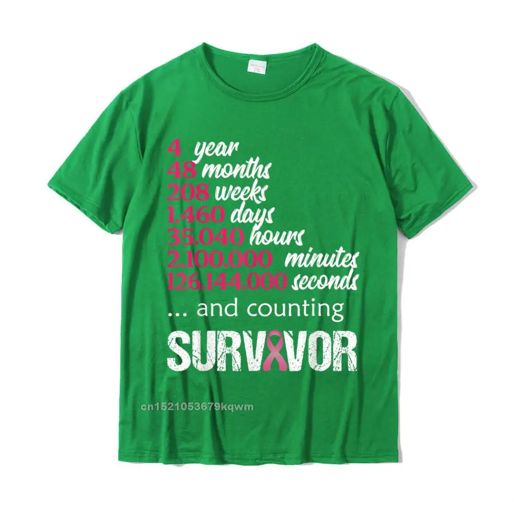 Europe Casual Printed Short Sleeve Summer Autumn T Shirt 2021 New Fashion Round Collar Pure Cotton Tees Men T Shirts Four 4 Year Survivor Breast Cancer Shirt Awareness Gift 2018 T-Shirt__4532 green