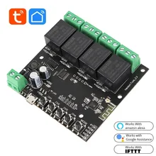 4CH WiFi Relay Smart Momentary Switch Module Inching Self-locking Tuya Smart Life APP Remote Control Work with Alexa Google Home
