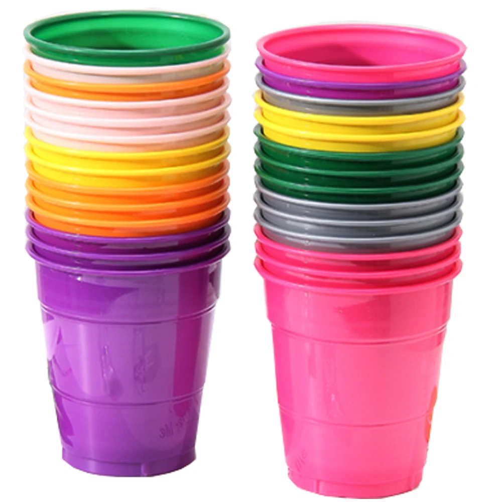 7 OZ Or 12 OZ Colorful Heavy Duty Assorted Neon Disposable Plastic